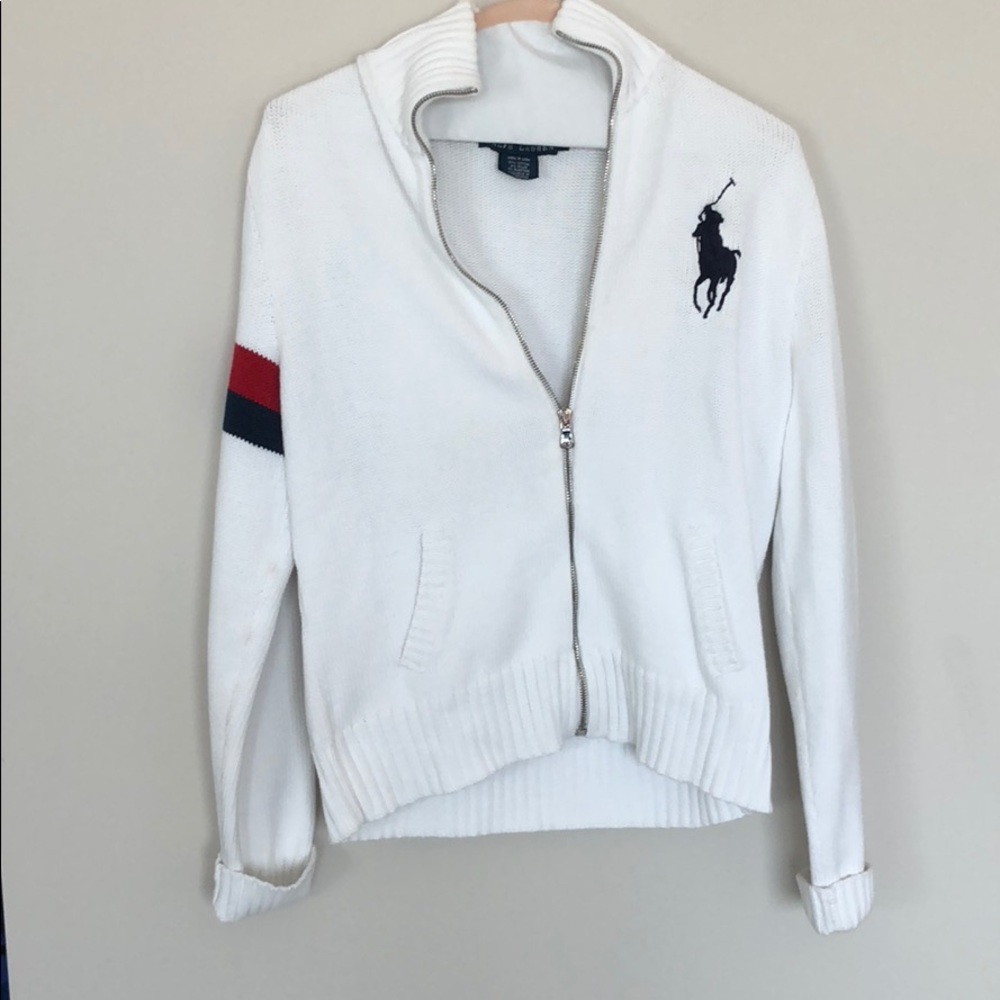 Ralph Lauren White Cotton Sweater Size Large